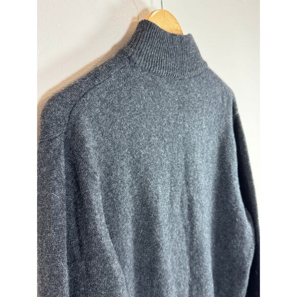 Men’s Jos. A Banks Lambs Wool Blend Quarter zip sweater Gray Preppy Medium - Picture 7 of 8